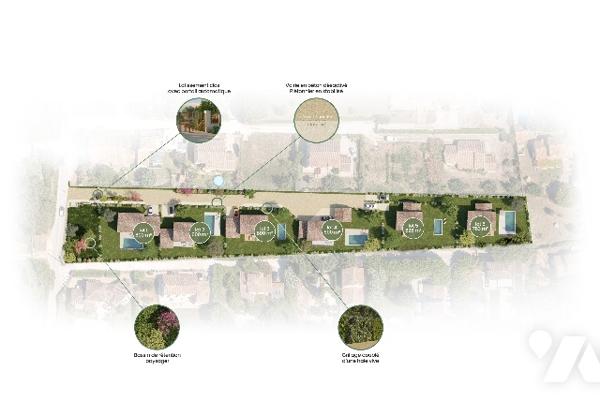 Fontvieille lotissement Saint-Benoît, sécurisé et clos 
 6 terrains à bâtir à partir de 255 000 €.