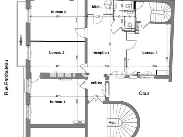 Location Local commercial 1 pièce 92 m² - 64 RUE RAMBUTEAU Paris 75003