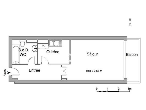 Location Studio 35.34 m² - 42 AVENUE VICTOR HUGO Aix En Provence 13100