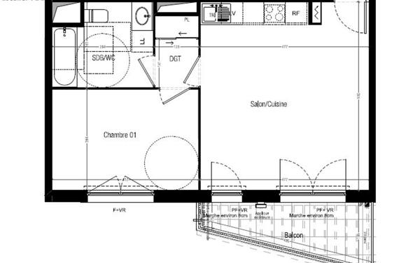 Appartement à vendre    2 pièces • 51,81 m2 Marseille 9