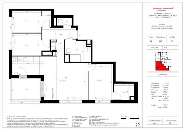 Appartement 4 pièces - 44300 Nantes