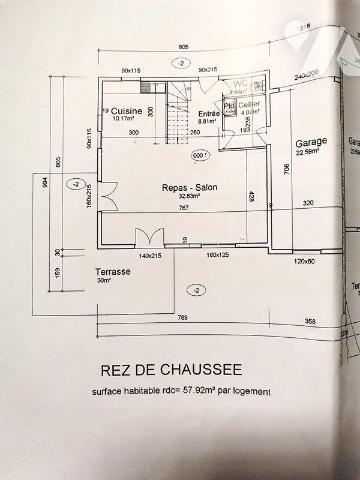 Maison contemporaine 3 chambres garage terrain