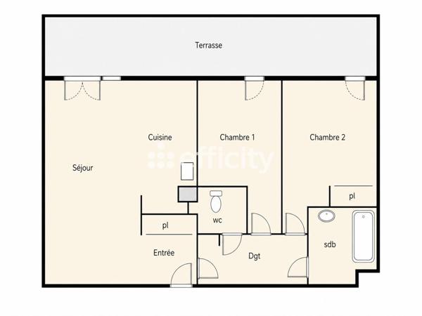 Appartement 3 pièces - 65 m²