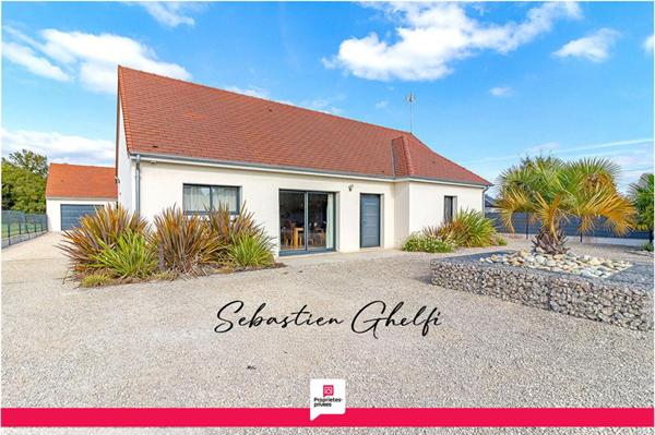 belle maison de plain-pied 3 chambres-garage-appentis-terrain de 2880 m²