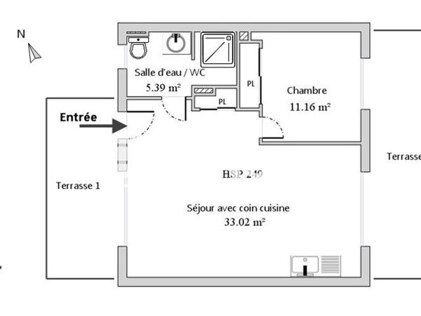 Location Maison 2 pièces 49.57 m² - 1 RUE DES PIERRES DOREES Chazay D Azergues 69380