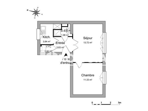 Location Appartement 2 pièces 35.36 m² - 12 RUE PHILIBERT LUCOT Paris 75013