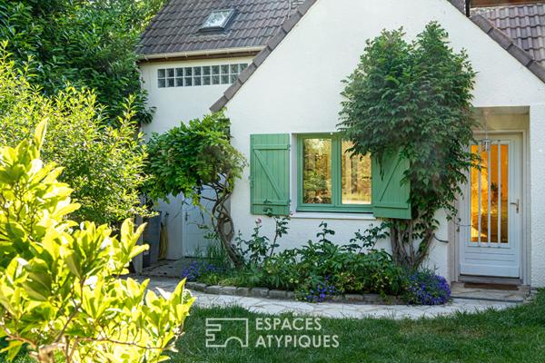 Maison en bord de Seine avec terrasses et jardin bucolique