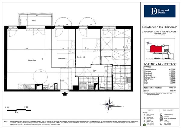 A vendre Appartement récent de 4 pièces de 80 m2 - Quartier gare Plaisir-Grignon