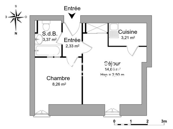 Location Appartement 2 pièces 31.83 m² - 10 RUE BAUGIER Niort 79000