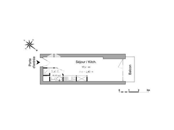 Location Studio 19.73 m² - 1 ALLEE DE NORMANDIE Vannes 56000