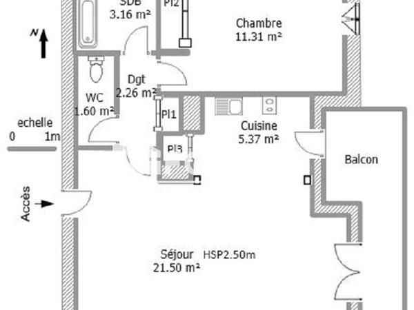 Location Appartement 2 pièces 45.3 m² - 45 RUE DU 24 FEVRIER Carcassonne 11000