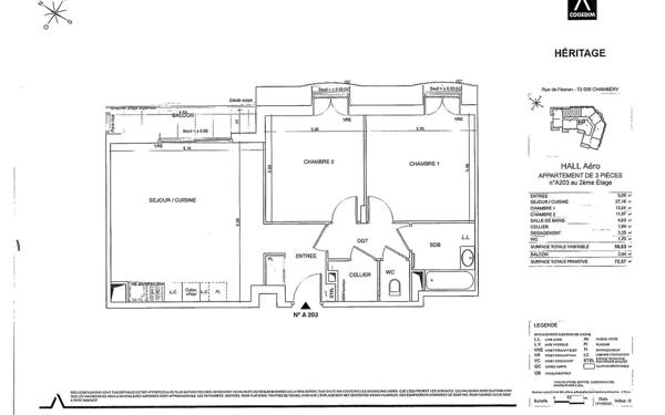 Appartement à louer    3 pièces • 68,63 m2 Chambéry