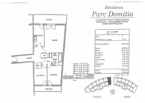 Appartement · Vente Montpellier (34090) 3 pièces · 75m²