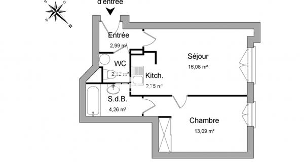 Location Appartement 2 pièces 41.29 m² - Carrières-sous-poissy 78955