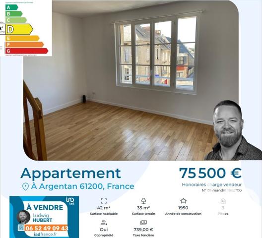 Appartement à vendre 3 pièces 42 m² Argentan