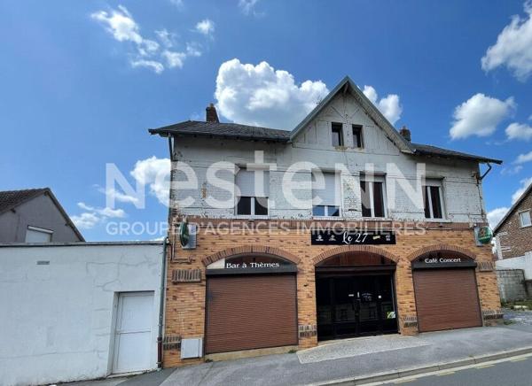 IMMEUBLE A VENDRE A TERGNIER - (02700 QUESSY) - SPECIAL INVESTISSEUR - LOCAL COMMERCIAL AU REZ DE CHAUSSEE ET LOGEMENTS A L'ETAGE