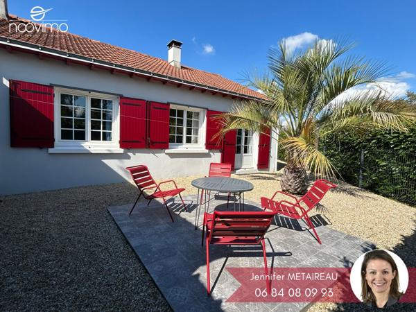 Maison de plain-pied 2/3 chambres + bureau à la décoration soignée