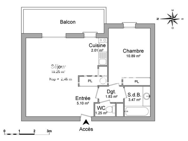 Location Appartement meublé 2 pièces 43.8 m² - 7 CHEMIN DE BIARNES Saint-quentin De Baron 33750