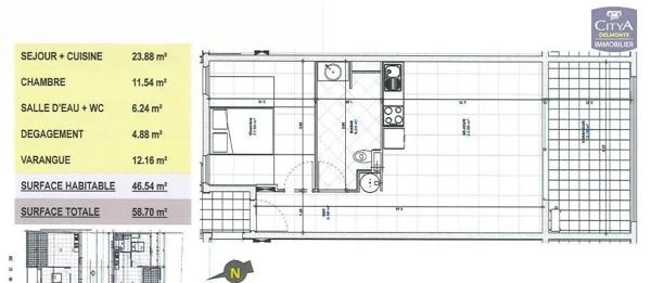 Appartement à vendre 2 pièces 46m² Saint-Pierre (97410)