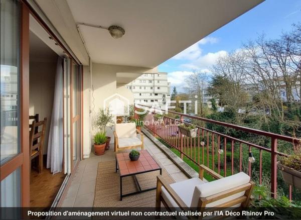 Appartement T3 proche centre ville, lumineux, sans vis à vis avec 25 m² de terrasses orientées sud