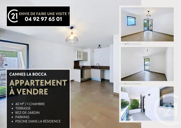 Appartement F2 à vendre  2 pièces - 40,01 m 2   CANNES LA BOCCA  - 06