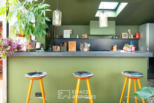 Loft avec terrasse dans un ancien atelier
