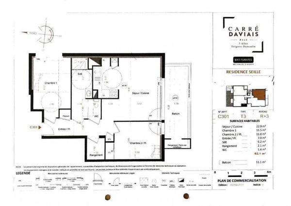 Appartement 3 pièces - 44400 Rezé -  ZA Atout Sud-Trentemoult