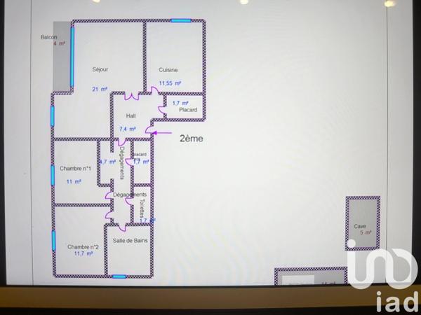 Appartement 3 pièces de 75 m² à Rive-de-Gier (42800)