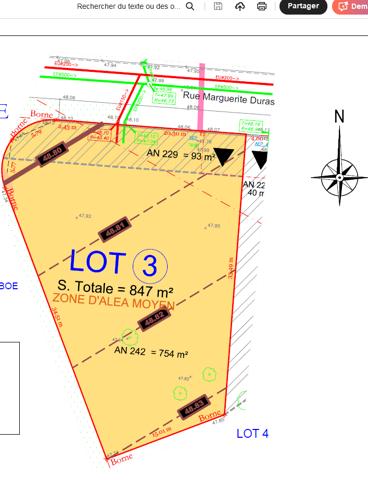 Terrain à batir 847 m2 - Boé