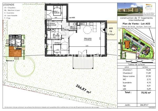 Appartement 3 pièces - 76 m²