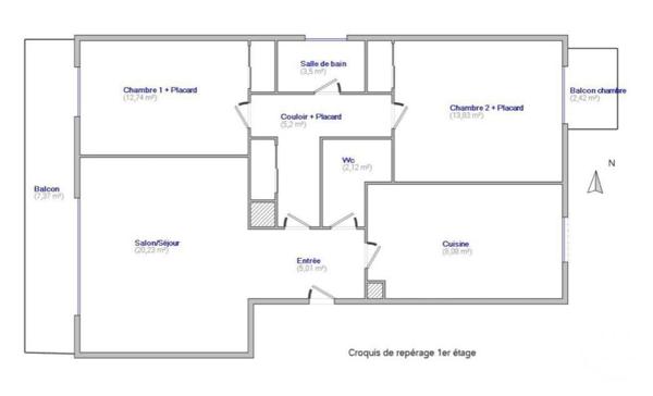 Appartement F3 à vendre  3 pièces - 71 m2 ST MAUR DES FOSSES - 94