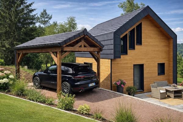 Chalet atypique neuf avec carport - Secteur prisé