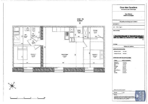 Appartement à louer 3 pièces 72.88m²