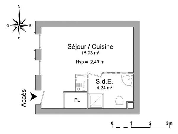 Location Studio meublé 20.17 m² - AVENUE DU GABARET La Rochelle 17000