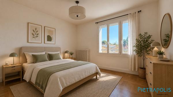 Grand T2  CALUIRE VASSIEUX avec balcon et jardin commun