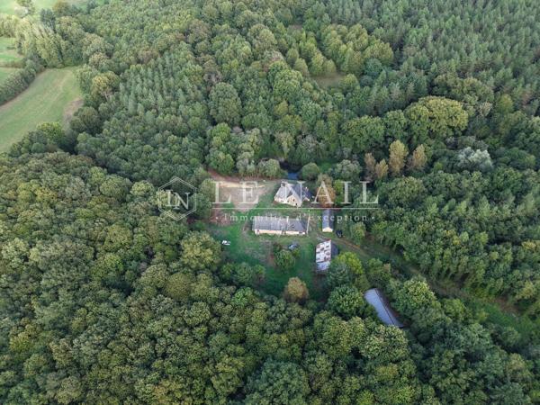 Domaine boisé de 26 ha avec ancien corps de ferme en Haut-Anjou