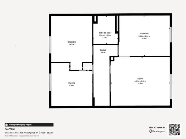 Appartement 3 pièces - 53 m² Exclusivité efficity