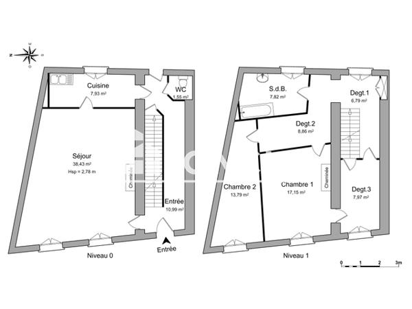 Location Maison 3 pièces 121.28 m² - 6 RUE DE BELLE FACE Celles Sur Belle 79370