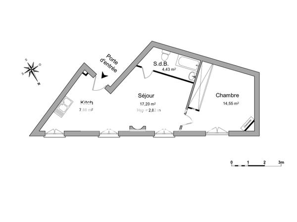 Location Appartement 2 pièces 44.06 m² - 29 AVENUE DE BOUFFLERS Nancy 54000