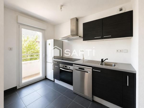 Appartement F3 centre-ville Saint-Louis – Garage, parking & balcon