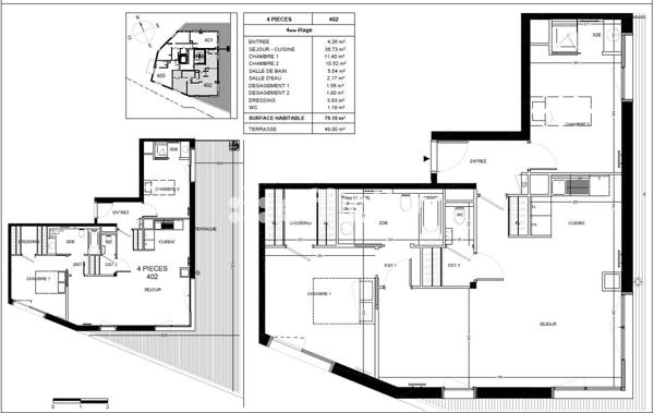 Appartement 3 pièces - 96 m²