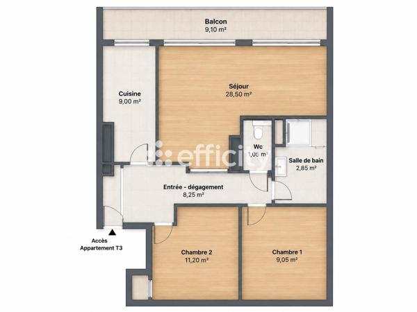 Appartement
         4 pièces
        - 70 m² 260 000 € *