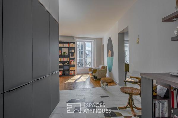 Duplex d’exception rénové – vue unique sur Passage Pommeraye