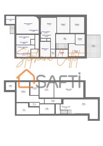 Villa 5P + 3P d'environ 203 m² sur un terrain d'environ 1900 m²