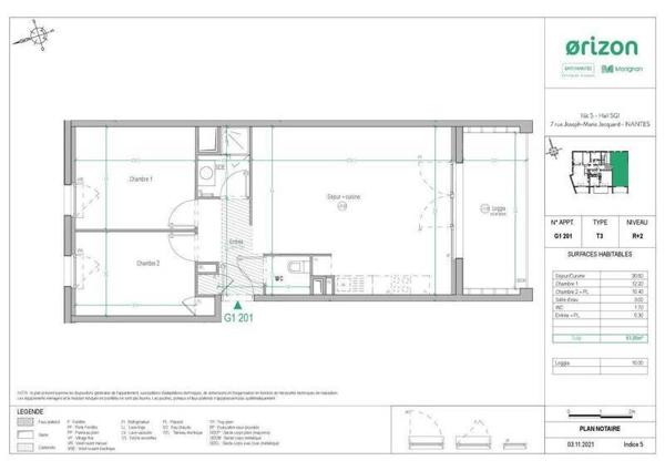 Appartement 3 pièces - 44300 Nantes