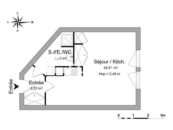 Location Studio 32.8 m² - 2 RUE ERCKMANN CHATRIAN Sarrebourg 57400