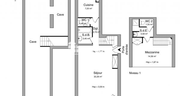 Location Appartement 2 pièces 66.57 m² - Villeurbanne 69100