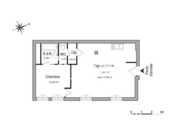 Location Appartement 2 pièces 49.6 m² - 2 PLACE JEANNE HACHETTE Beauvais 60000