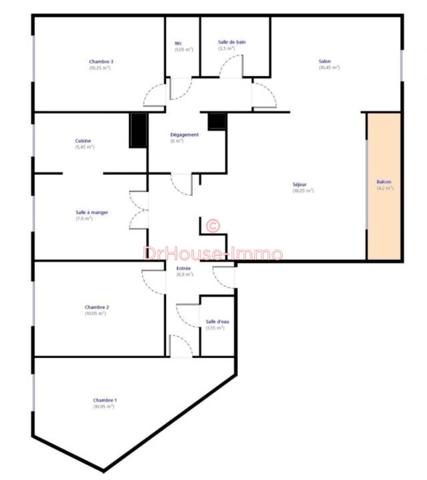 Appartement à vendre 4 pièces de 91 m²