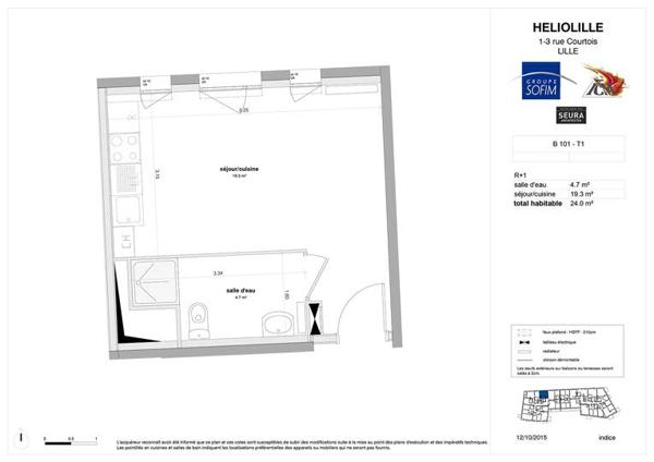 Appartement 1 pièce – 24 m2 à Lille Appartement 1 pièce – 24 m2 à Lille